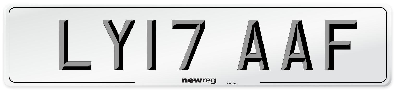 LY17 AAF Number Plate from New Reg